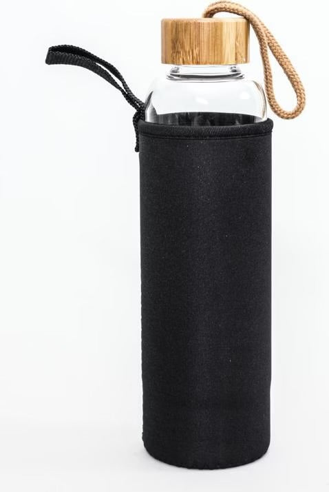Kristallwasserflasche mit Rosenquarz